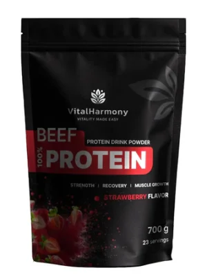 VitalHarmony VH.Nutra Beef Protein 700g jautienos baltymai – baltymų milteliai raumenims ir sportinei veiklai