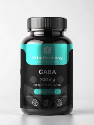 VitalHarmony VH.Nutra GABA 700 mg - pamiršk stresą ir nerimą, miegok ramiai – kapsulės geresniam miegui ir atsipalaidavimui