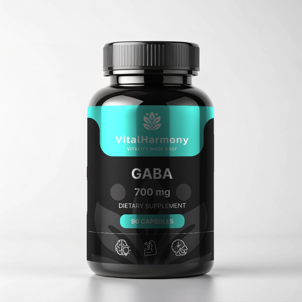 VitalHarmony GABA 700 mg - pamiršk stresą ir nerimą, miegok ramiai 1 VitalHarmony GABA 700 mg - pamiršk stresą ir nerimą, miegok ramiai