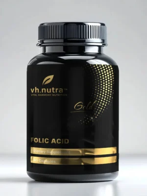VitalHarmony VH.Nutra Folic Acid folio rūgštis – vitaminas B9 kraujodarai ir ląstelių dalijimuisi, 90 kapsulių