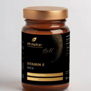 VitalHarmony VH.Nutra Vitaminas E stiprus antioksidantas – antioksidanto kapsulės ląstelių apsaugai ir imuninei sistemai, 30 kapsulių pakuotė