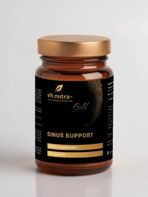 VitalHarmony VH.Nutra Sinus Support – augalinis sinusų ir kvėpavimo takų palaikymo kompleksas su vitaminu C, 30 kapsulių pakuotė