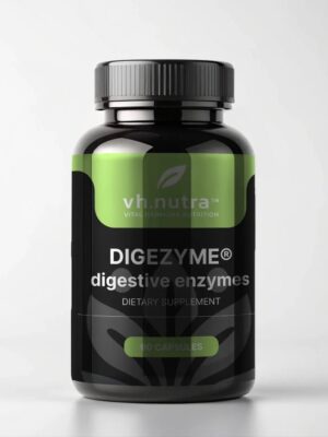 VitalHarmony VH.Nutra DigeZyme® – virškinimo fermentų kompleksas (90 kapsulių) – kapsulės virškinimui ir žarnyno sveikatai