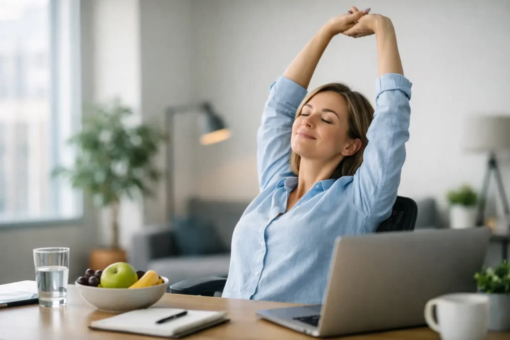 Energijos rutina dirbant sėdimą darbą