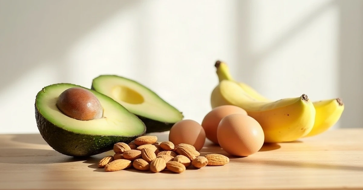 L-Tirozinas natūraliuose šaltiniuose – avokadas, migdolai, kiaušiniai ir bananas
